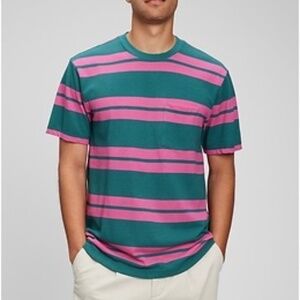 Gap 100% Organic Pique Cotton Original Pocket Striped T-shirt